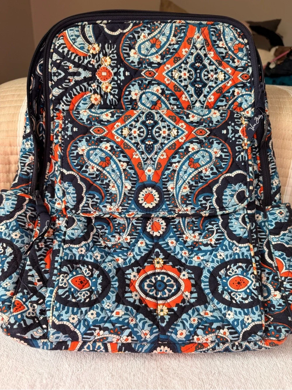 Vera Bradley Quilted Backpack & Clear Cosmetic Bag Set Marrakesh Print